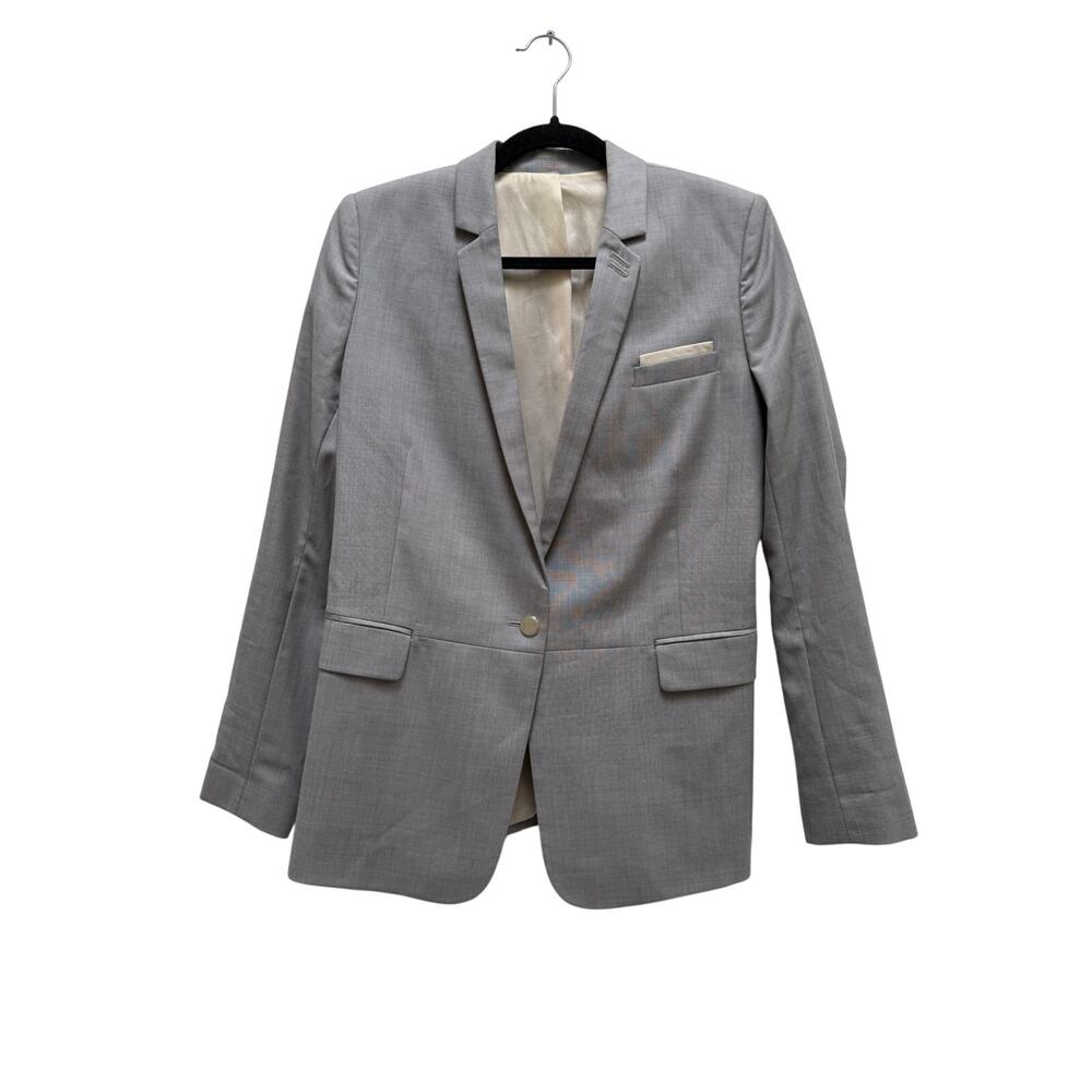 The Kooples Wool Blazer Womens Size 38 Gray Career Office Business Casual